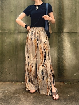 「Banana Republic（バナナリパブリック）のアイテム（Tシャツ/カットソー）」を使った、おけいさん（レディース・159cm）の夏コーディネート