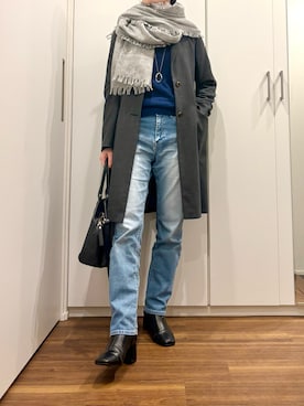 「アイテム（チェスターコート）」を使った、おけいさん（レディース・159cm）の秋コーディネート