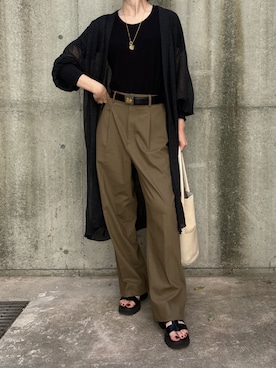 「Banana Republic（バナナリパブリック）のアイテム（Tシャツ/カットソー）」を使った、おけいさん（レディース・159cm）の秋コーディネート