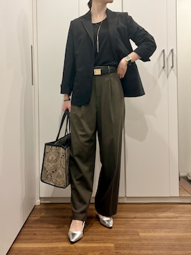 「アイテム（パンプス）」を使った、おけいさん（レディース・159cm）の秋コーディネート
