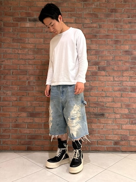 「WHITELAND（ホワイトランド）のアイテム（パンツ）」を使った、クウガさん（メンズ・174cm）の春コーディネート