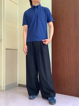 「BRICK HOUSE by TOKYO SHIRT（ブリックハウス）のアイテム（ポロシャツ、ブルー系）」を使った、TOKYOSHIRTS札幌平岡店さん（メンズ・179cm）の夏コーディネート