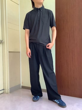 「BRICK HOUSE by TOKYO SHIRT（ブリックハウス）のアイテム（ポロシャツ、ブラック系）」を使った、TOKYOSHIRTS札幌平岡店さん（メンズ・179cm）の夏コーディネート