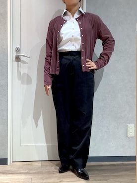 「アイテム（ビジネスシャツ）」を使った、TOKYOSHIRTS札幌平岡店さん（レディース・156cm）の冬コーディネート