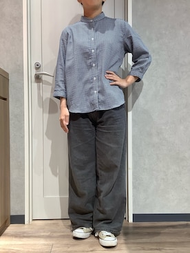 「BRICK HOUSE by TOKYO SHIRT（ブリックハウス）のアイテム（シャツ/ブラウス、ブルー系）」を使った、TOKYOSHIRTS札幌平岡店さん（メンズ・179cm）の夏コーディネート