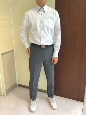 「アイテム（ビジネスシャツ）」を使った、TOKYOSHIRTS札幌平岡店さん（メンズ・178cm）の夏コーディネート