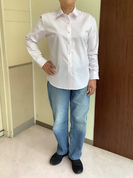 「アイテム（ビジネスシャツ）」を使った、TOKYOSHIRTS札幌平岡店さん（レディース・155cm）の夏コーディネート