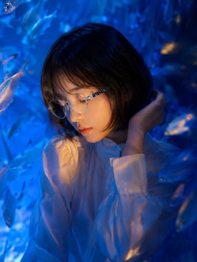 「TIJNのアイテム（メガネ、ブラック系）」を使った、TIJN さん（レディース・165cm）の夏コーディネート