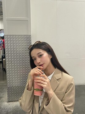 「アイテム（ブラウン系）」を使った、TIJN さん（レディース・160cm）の夏コーディネート