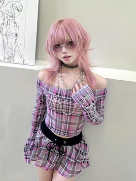 「アイテム（メガネ、ピンク系）」を使った、TIJN さん（レディース・160cm）の秋コーディネート