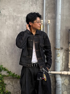 「アイテム（メガネ）」を使った、TIJN さん（レディース・160cm）の秋コーディネート