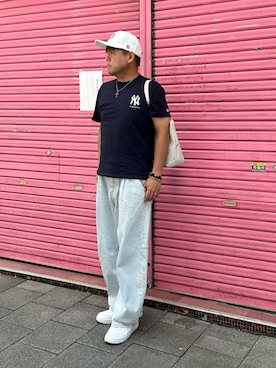 「AZUL（アズール）のアイテム」を使った、Takashi Satoさん（メンズ・177cm）の夏コーディネート