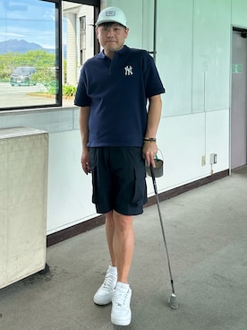 「Titleist（タイトリスト）のアイテム（キャップ、ホワイト系）」を使った、Takashi Satoさん（メンズ・177cm）の春コーディネート