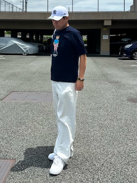 「NEWERA（ニューエラ）のアイテム」を使った、Takashi Satoさん（メンズ・177cm）の夏コーディネート