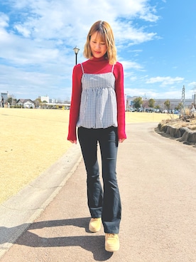 「アイテム（キャミソール）」を使った、twinsmama1018さん（レディース・159cm）の春コーディネート