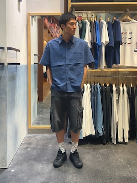 「アイテム（カーゴパンツ）」を使った、yoshimitsu6さん（メンズ・181cm）の夏コーディネート