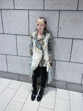 「LIMI feu（リミフゥ）のアイテム（ブーツ、ブラック系）」を使った、朝日asahiさん（レディース・163cm）の春コーディネート
