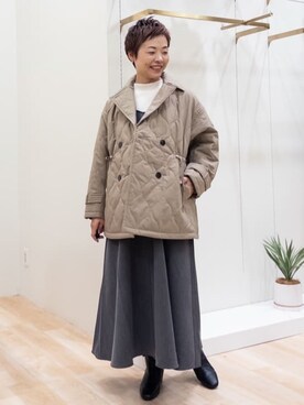 「アイテム（ピーコート、ブラウン系）」を使った、rk03170613さん（レディース・161cm）の秋コーディネート