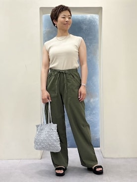 「Lee（リー）のアイテム（その他パンツ）」を使った、rk03170613さん（レディース・161cm）の春コーディネート