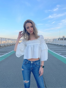 「GYDA（ジェイダ）のアイテム（ネックレス）」を使った、yumikoさん（レディース・170cm）の春コーディネート