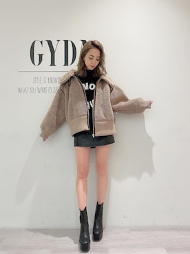 「GYDA（ジェイダ）のアイテム（ジャケット/アウター）」を使った、yumikoさん（レディース・170cm）の冬コーディネート