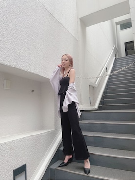 「アイテム（キャミソール、ブラック系）」を使った、yumikoさん（レディース・170cm）の夏コーディネート