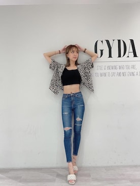 「アイテム（キャミソール、ブラック系）」を使った、yumikoさん（レディース・170cm）の春コーディネート