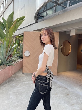 GYDA（ジェイダ）の「レオパードバックリボントップス（Tシャツ