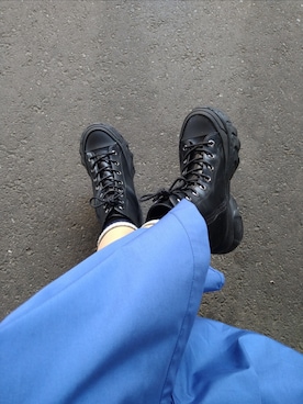 「JEANASIS（ジーナシス）のレースアップスニーカーブーツ/182863（ブーツ）」を使った、momono1020さん（レディース・156cm）の春コーディネート