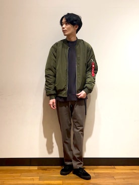 「URBAN RESEARCH Sonny Label（アーバンリサーチサニーレーベル）のアイテム（MA-1）」を使った、バンドウさん（メンズ・173cm）の秋コーディネート