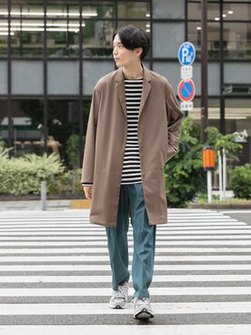 「秋トレンド2021」｜「アイテム（その他アウター）」を使った、バンドウさん（メンズ・173cm）の秋コーディネート