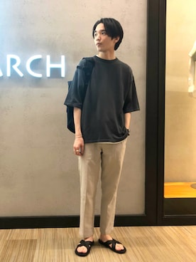 「C6（シーシックス）のアイテム（バッグ）」を使った、バンドウさん（メンズ・173cm）の夏コーディネート