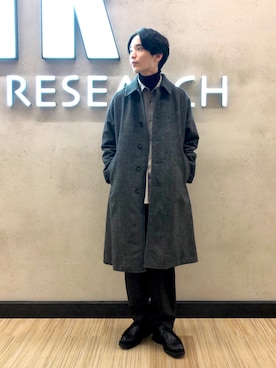 「グレンチェック」｜「アイテム（その他アウター）」を使った、バンドウさん（メンズ・173cm）の冬コーディネート