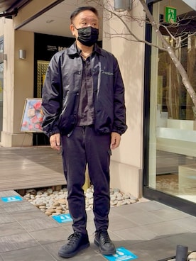 「PLST（プラステ）のアイテム（パンツ）」を使った、かつさん（メンズ・174cm）の春コーディネート