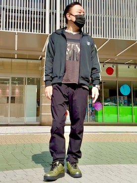 「niko and...（ニコアンド）の[NUMERALS]WIDE TAPERED PANT（その他パンツ、ブラック系）」を使った、かつさん（メンズ・174cm）の春コーディネート