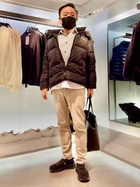 「VERSACE（ヴェルサーチ）のアイテム」を使った、かつさん（メンズ・174cm）の冬コーディネート