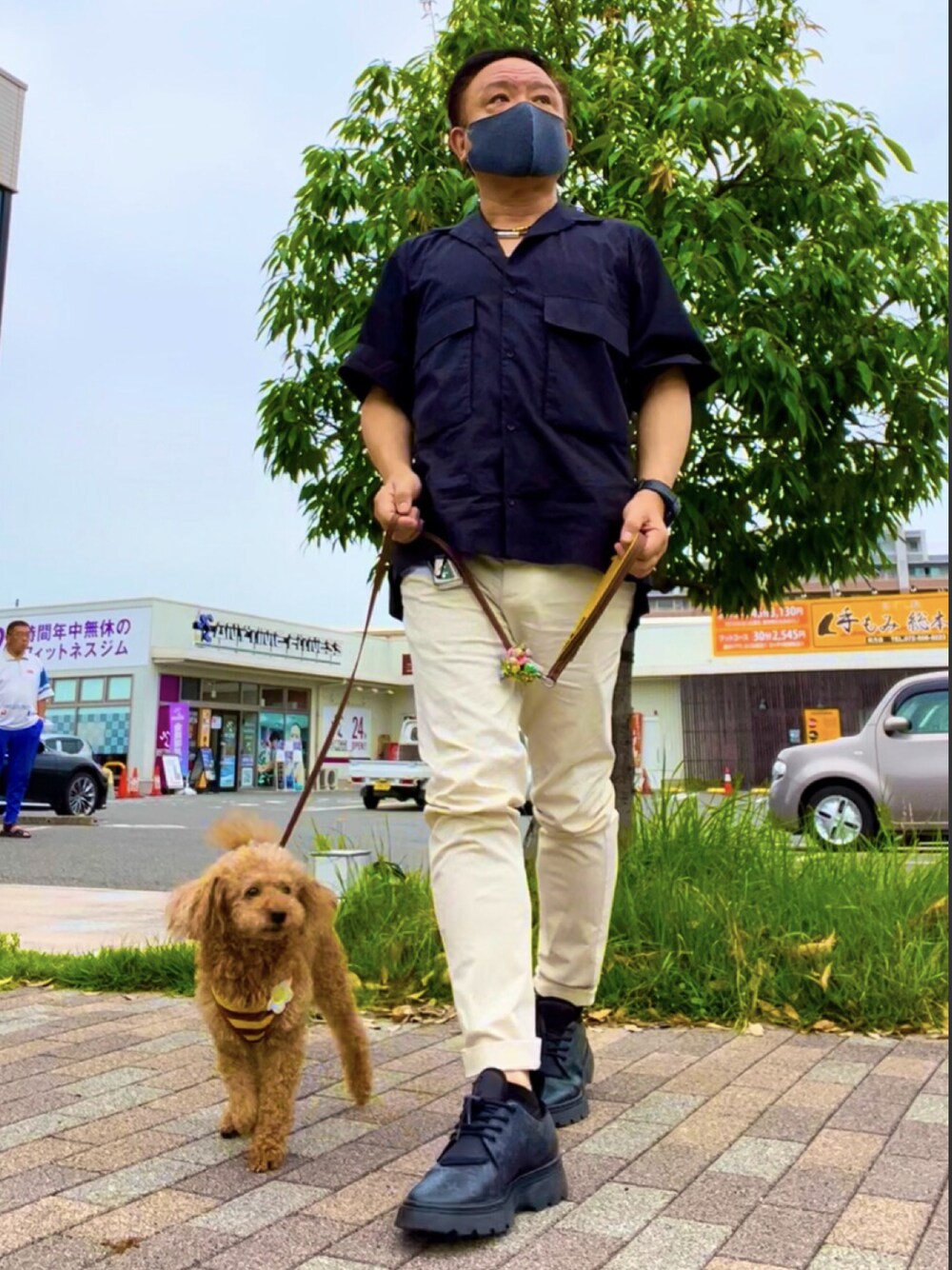 「夏コーデ、休日コーデ、LOUIS  VUITTON、ZARA、ワンコ病院、アツいコーデ全部見せ、モノトーン、EDWIN」｜「ZARAのアイテム（シャツ/ブラウス、ブラック系）」を使った、かつさん（メンズ・174cm）の夏コーディネートの1枚目の写真