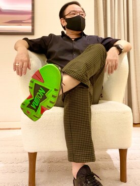 「armaniexchange」｜「アイテム（その他シューズ）」を使った、かつさん（メンズ・174cm）の秋コーディネート