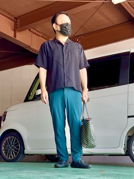 「AZUL by moussy（アズールバイマウジー）のアイテム」を使った、かつさん（メンズ・174cm）の夏コーディネート