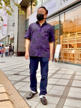 「アイテム（デニムパンツ）」を使った、かつさん（メンズ・174cm・50代）の秋コーディネート