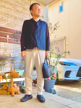 「アイテム（パンツ）」を使った、かつさん（メンズ・174cm・60代）の秋コーディネート