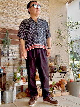 「アイテム（チノパンツ）」を使った、かつさん（メンズ・174cm・60代）の夏コーディネート