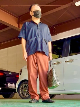 「アイテム（モカシン/デッキシューズ）」を使った、かつさん（メンズ・174cm）の秋コーディネート