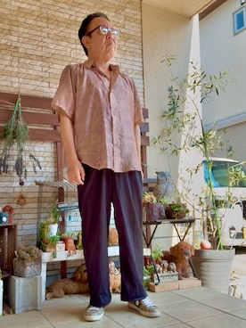 「アイテム（パンツ）」を使った、かつさん（メンズ・174cm・60代）の夏コーディネート