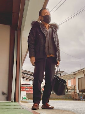 「coen（コーエン）のアイテム」を使った、かつさん（メンズ・174cm）の冬コーディネート