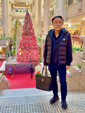 「アイテム（ダウンベスト）」を使った、かつさん（メンズ・174cm）の冬コーディネート