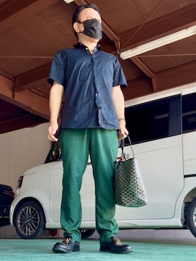「アイテム（ローファー）」を使った、かつさん（メンズ・174cm・50代）の夏コーディネート