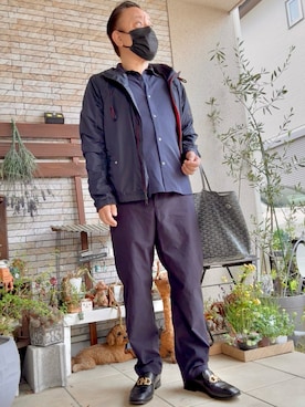 「アイテム（ナイロンジャケット）」を使った、かつさん（メンズ・174cm）の春コーディネート