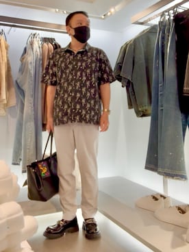 「アイテム（ローファー）」を使った、かつさん（メンズ・174cm・50代）の夏コーディネート