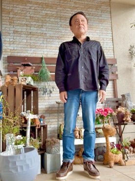 「アイテム（トップス）」を使った、かつさん（メンズ・174cm・60代）の冬コーディネート